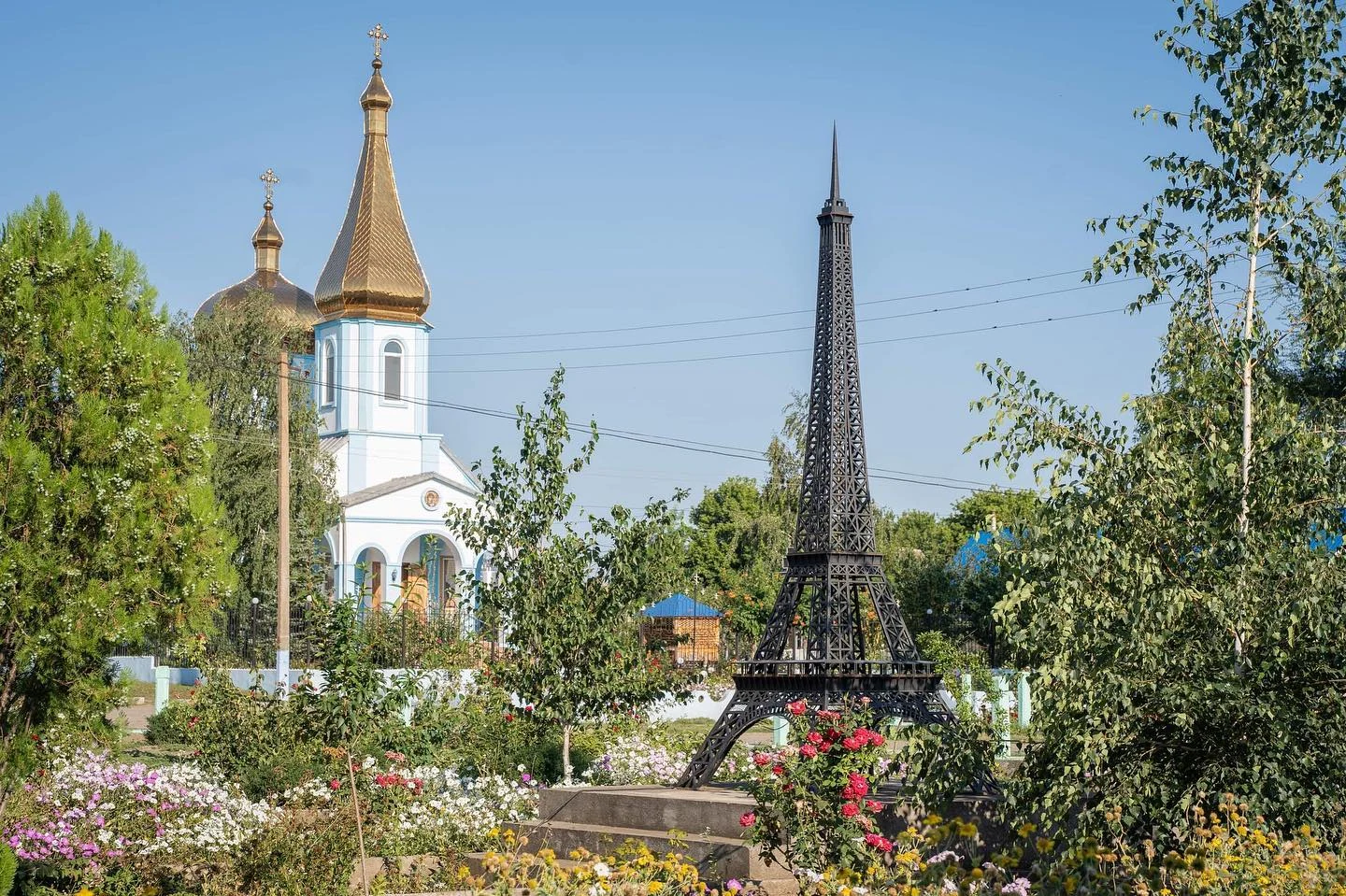 Centre of the village, edge of a small park, Nadezhdivka