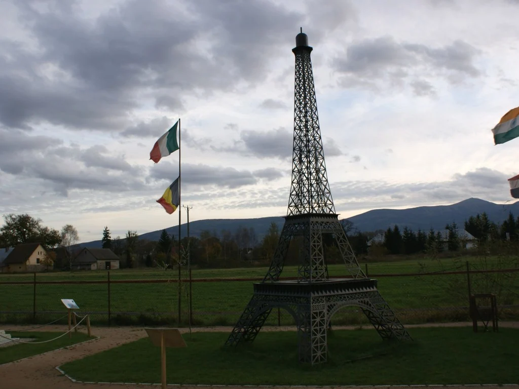 Eiffel tower at a miniature park, Mysłakowice