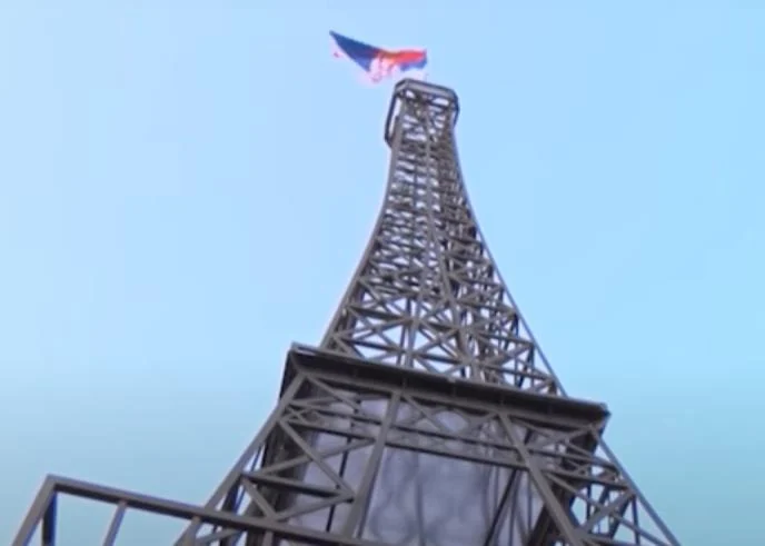 Tower in pensioner's garden