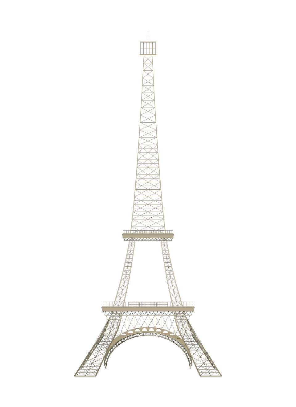 Batu Museum Angkut Eiffel Tower — model rendering